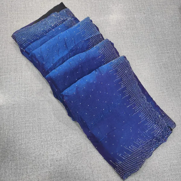 Premium Space Silk Plain Saree with Heavy Stone Work |SR70